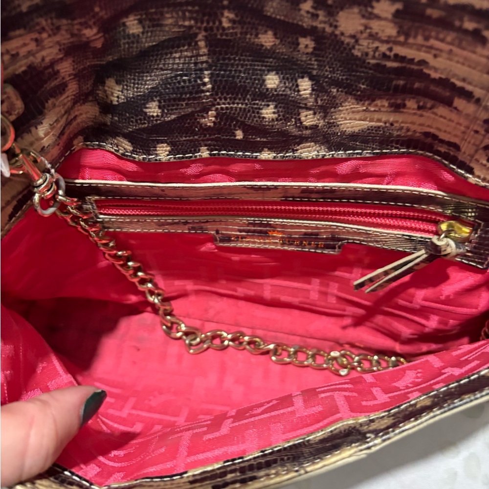 Euc Elaine Turner Handbag Python Print Vintage - image 3